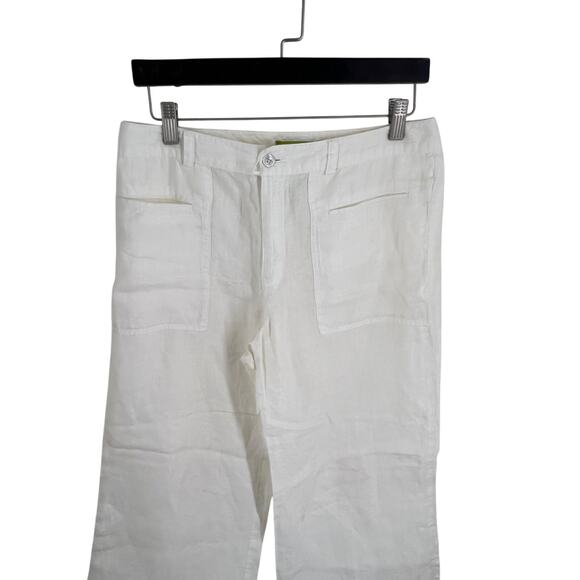 Sigrid Olsen Womens 100% Linen White Capri Pants Lightweight Boho Size 6 - Picture 3 of 10